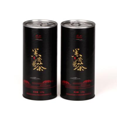 China Latas compuestas de papel de empaquetado de la bolsita de té negra con la tapa de aluminio del anillo de tirón en venta