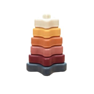 China Squeeze Play with Early Educational Learning Silicone Stacking Tower for sale