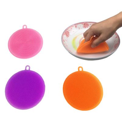 China Kitchen Multifunction Dish Cleaning Pad Sponge Silicone Brush For Washing Dishes for sale