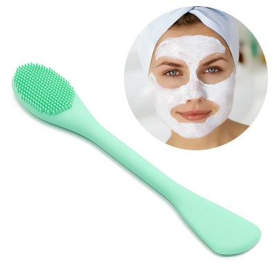 China Double-Headed Product Soft Facial Wash Cleanser Silicone Face Mask Brush for sale