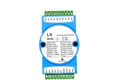 China LS-WJ28 8CH Analog Signal 4-20mA or 0-5V to Serial RS485 RS232 Converter for sale