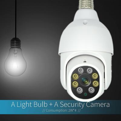 China 360 Degree E27 LED Lamp PTZ IP Camera Full Color 1080P WiFi Light Bulb Camera for sale