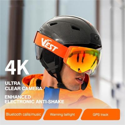 China 4K High Definition Ski Helmet Camera Anti Shake Bluetooth Noise Reduction Call for sale
