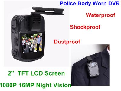 China FCC aprobada, tarjeta gastada del registrador de Dvr de la policía 1080P de la cámara de vídeo 32G TF del cuerpo en venta