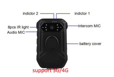 China Law Enforcement Waterproof Body Camera 140 Degree Angle View 3600 MAH Battery for sale