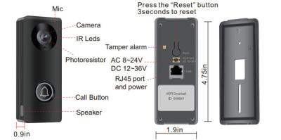 中国 モニターの通話装置150° 128gbのビデオ ドアベルのカメラの鍵を開けなさい 販売のため