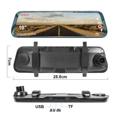 China Tacto de 10 pulgadas que fluye la cámara 1080P de la rociada del coche del espejo de la vista posterior en venta