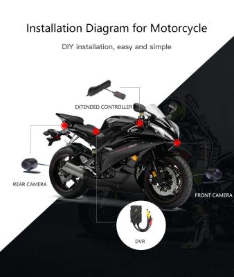 China 2CH 1080P Motorcycle DVR Motorbike Camcorder Video Recorder Dual Camera for sale