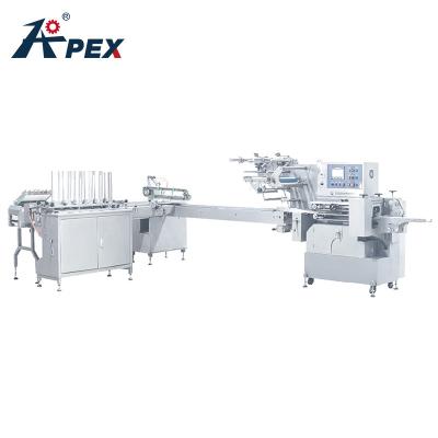 China Reduce Labour Cost Industry Tray Packing Machine Plastic Tray Auto Feeding Food Automatic Packing Line for sale