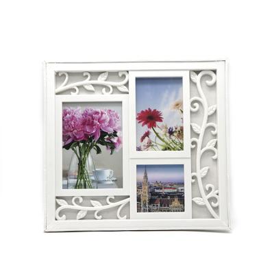 China Flower Pattern 3 Picture Collage Frame , Wall Hanging Picture Frames for sale