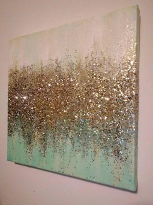 China Custom Home Glitter Abstract Canvas Wall Art CV0022 With Design Package for sale