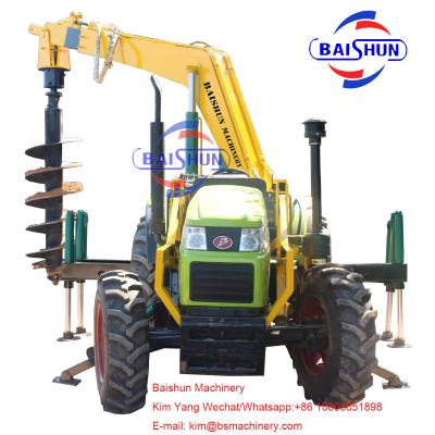 China Power Skid Steer Post Hole Digger , Substation Pole Hole Drilling Machine for sale