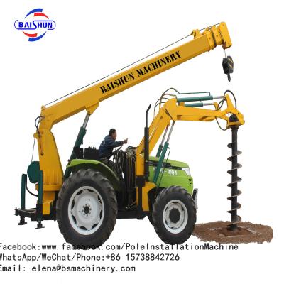 China 5-8 Ton Fence Post Digging Machine , Tractor Auger Post Hole Diggers COC Certificated for sale