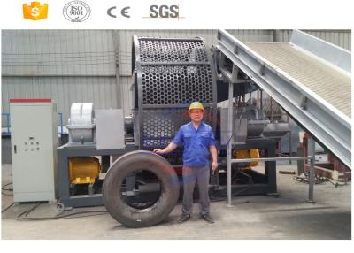 China Big Capacity Tire Recycling Production Line / Automatic Double Shaft Shredder for sale
