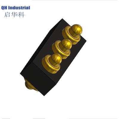 China OEM/ODM service 3 pin brass spring loaded power electrical contact double ends pogo pin magnetic connector for sale