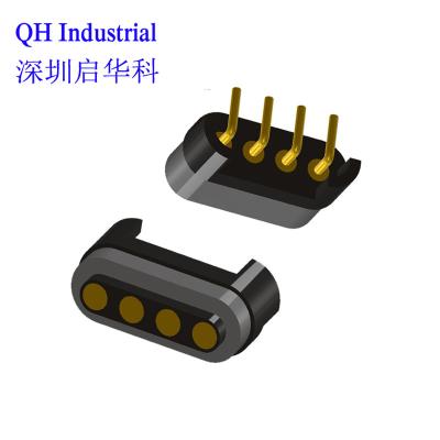 China 4Pin Russian Federation Charger Connectors Magnetic Pogo Pin To Usb Pogo Pin Connector For Smart Watch for sale