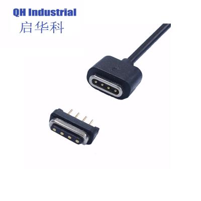 China 4Pin 2.54mm Pitch Male Female Magnetic Pogo Pin Cable Connectors for sale