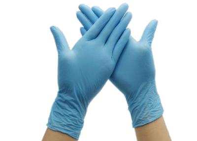 China Slip Resistant blue disposable gloves , Sterile Nitrile Gloves Flexible operation for sale