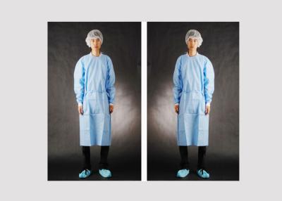 China SMS Material Disposable Isolation Gown , Disposable Theatre Gowns Breathable for sale
