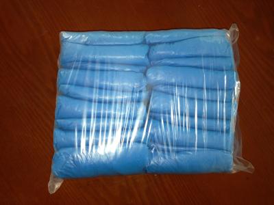 China Hospital Disposable Shoe Covers PE Polyester Material Lightweight Light Blue Color for sale