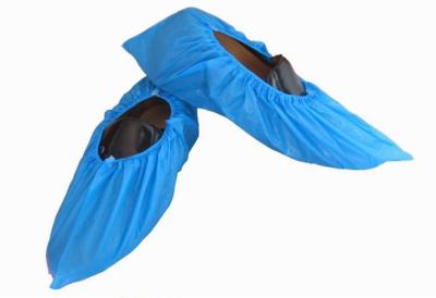 China Lightweight Disposable Shoe Covers Waterproof Light Blue With Non - Skid Sole for sale