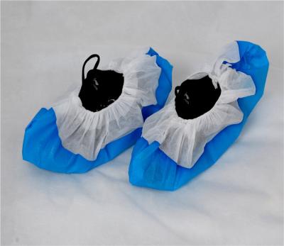 China Cpe Film Coated Non Slip Shoe Covers Disposable Pp Material Water Resistant for sale