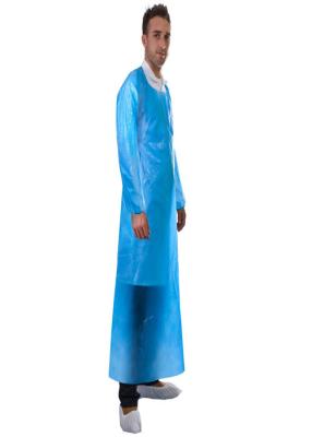 中国 長い袖と男女兼用水/塵の反発する使い捨て可能なプラスチック エプロン 販売のため