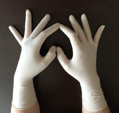 Chine Gants chirurgicaux jetables de longue manchette élastique, gants jetables d'examen de latex à vendre