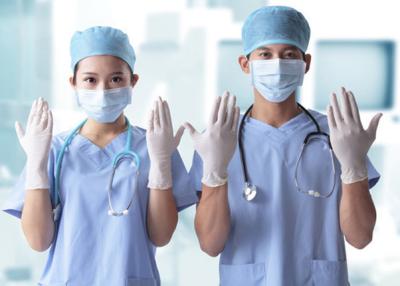 China Clase anatómico formada disponible de los guantes del látex del paladio PF II para las cirugías del día en venta