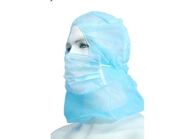 China Latex Free Disposable Cap And Mask , Disposable Head Covers Adjustable Nose Bar for sale