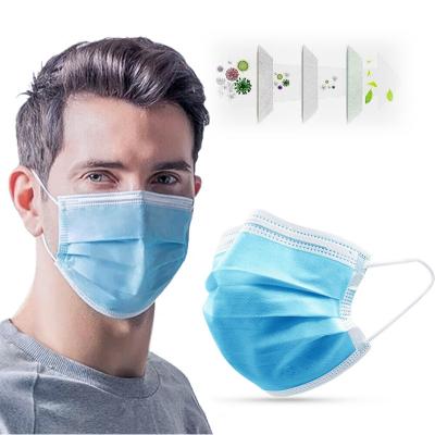 Chine Masque protecteur jetable non tissé de bleu masque protecteur de virus de protection de 3 plis anti à vendre