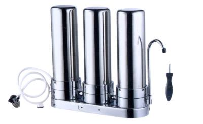 China 3 Stage Filter Stainless Steel Water Filter For Home for sale