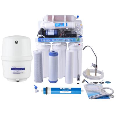 China 6 Stages 50GPD Kitchen Use RO Water Purification Alkalline Water Filter System for sale