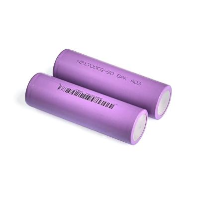 China 21700 5000mAh 2C Rechargeable Li Ion Battery Cell High Capacity 3.6V For Flashlight for sale