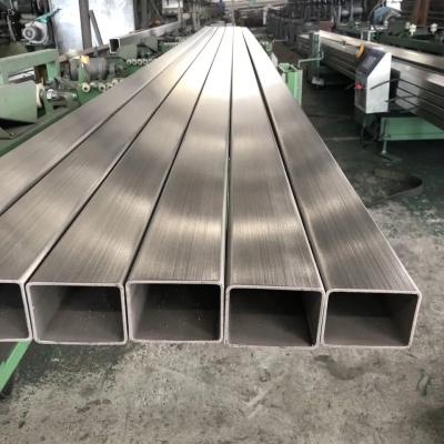 China Decorative Hairline Stainless Steel Square Tube Pipe ASTM 316 304  201 Hollow Section for sale