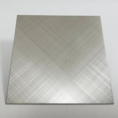 China 1.0mm Silver Cross Hairline Stainless Steel Sheet For Kitchen Wall Panels for sale
