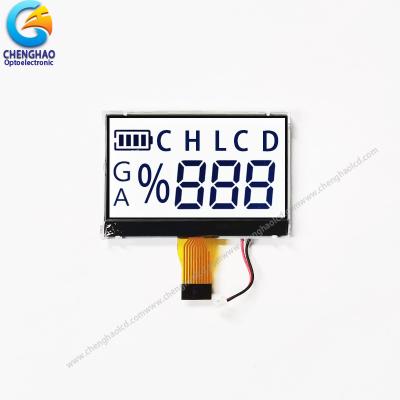 China 7 Segment Monochrome LCD Display Custom White Black Color HTN Positive Transflective for sale