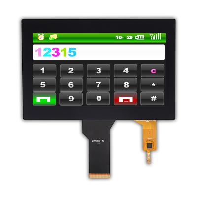 China Touch Screen WVGA 200nit TFT LCD CTP I2C 12 Uhr-Betrachtung zu verkaufen