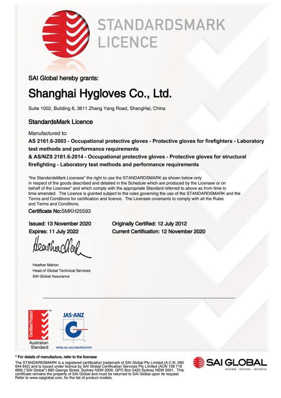 AS 2161.6 - Shanghai Hygloves Co., Ltd