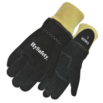China Cowsplit Kevalr Wristlet Fireman Gloves Heat Resistance Classic High Protection for sale