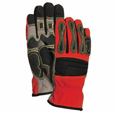 China Los guantes de cuero del rescate del fuego de la palma EN388 de Sythentic/cortaron guantes resistentes del trabajo en venta