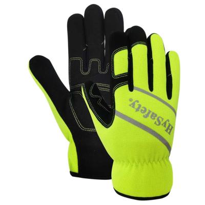 China Hysafety OEM Light Duty Mechanics Wear Gloves CE Hi Vis Work Gloves for sale