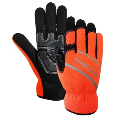 China Tear Resistance Hi Vis Mechanic Gloves With Pu Anti Vibration Super Grip for sale