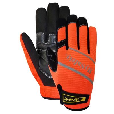 China Anti Vibration S to XL Hi Viz mechanic hand gloves , Super Grip Work Gloves for sale