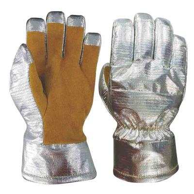China Flexible Cowhide Leather Firefighter Gloves Proximity Gloves Tear Resistance for sale