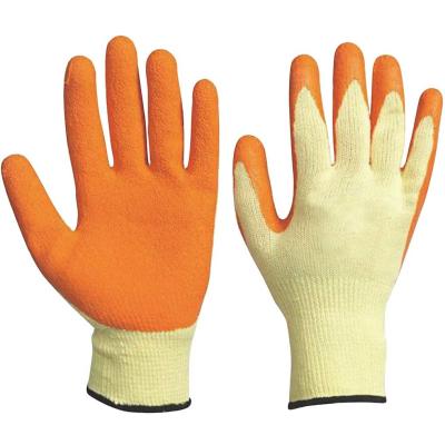 China Yellow size 8-11 Latex Garden Gloves / Yard Work Gloves 10G Knitted Wrinkle for sale