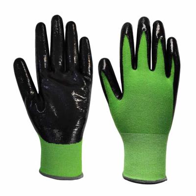 China Nitrile Supergrip Tight Fitting ladies Gardening Work Gloves Size 9 Size 10 for sale
