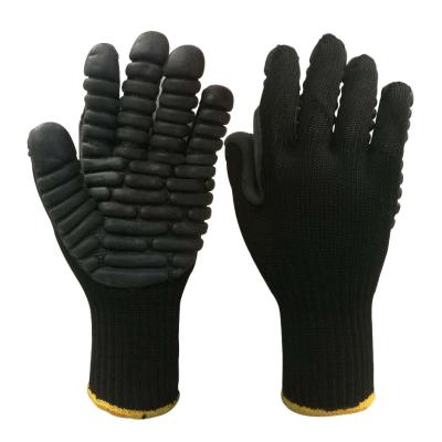 China CE  Black Coating Vibration Dampening Gloves / Vibration Protection Gloves for sale