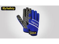Great Grip Reflective printing Blue Auto Mechanic Gloves Silicone Dots Palm