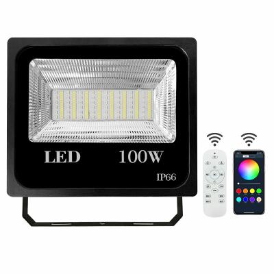 China Ip66 Waterproof 100 Watt RGB LED Flood Light App Control Outdoor Led Security Lights for sale